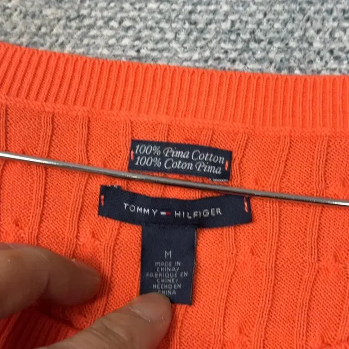 타미힐피거 피마코튼 오렌지 가디건 M 상품이미지4