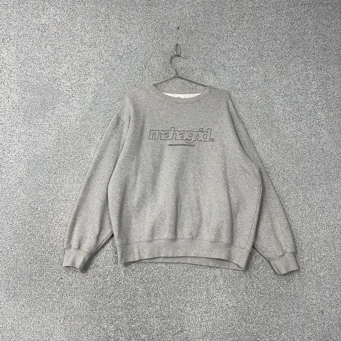 마하그리드 로고 프린팅 그레이 맨투맨 L 상품이미지1