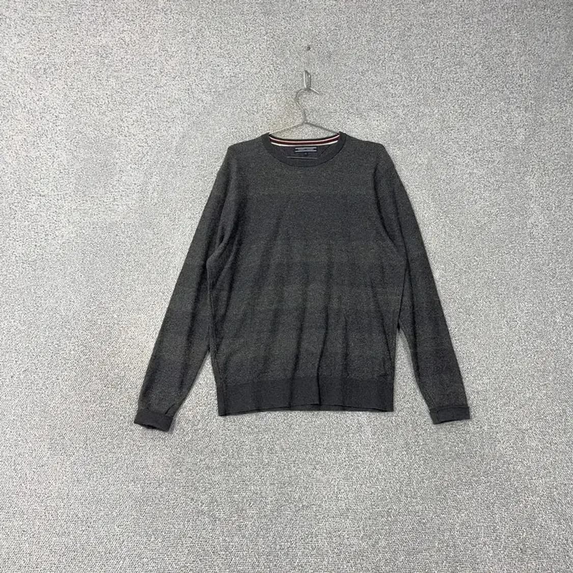 타미힐피거 그레이 스트라이프 로고 니트 XL 상품이미지1