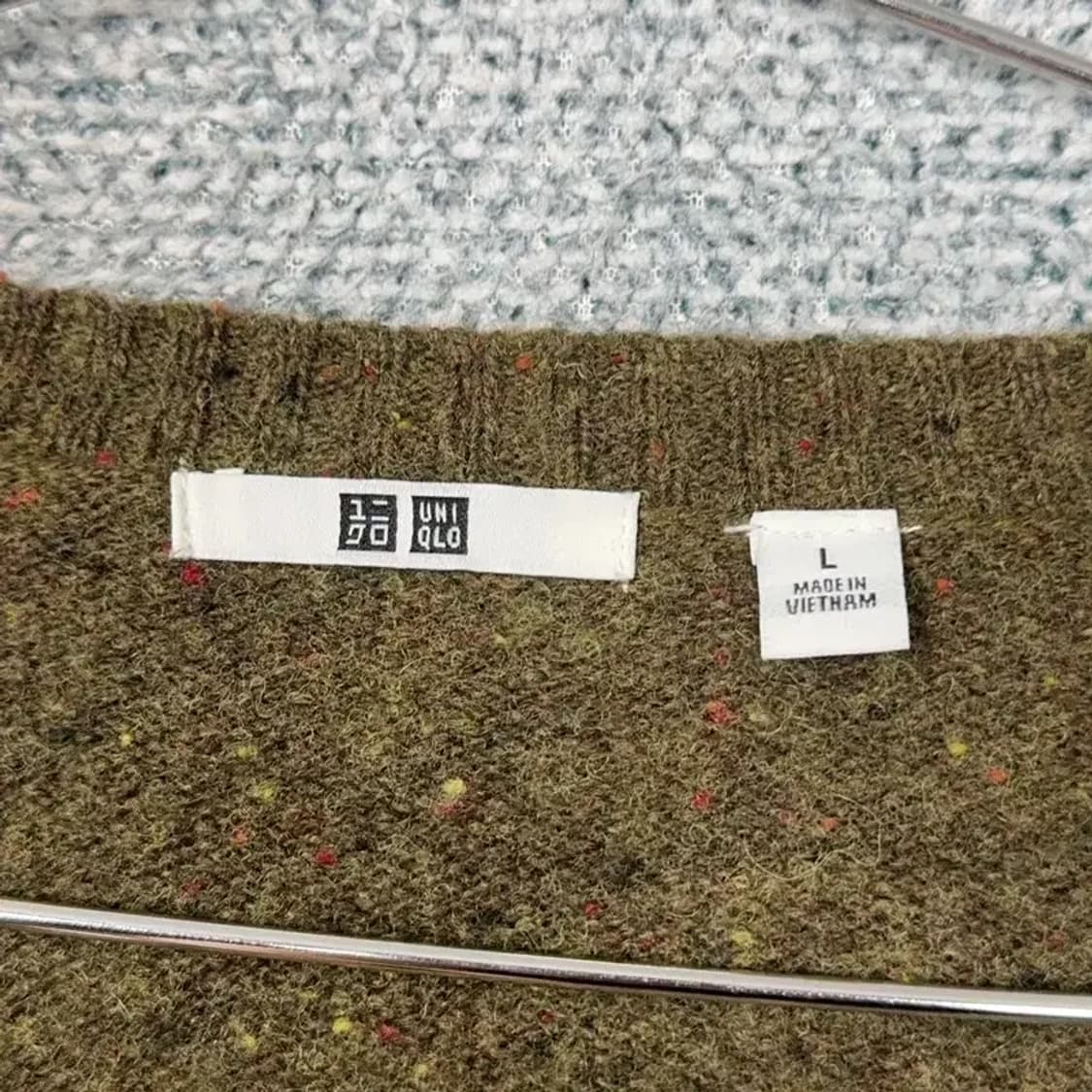 유니클로 카키 울 니트 L 상품이미지3