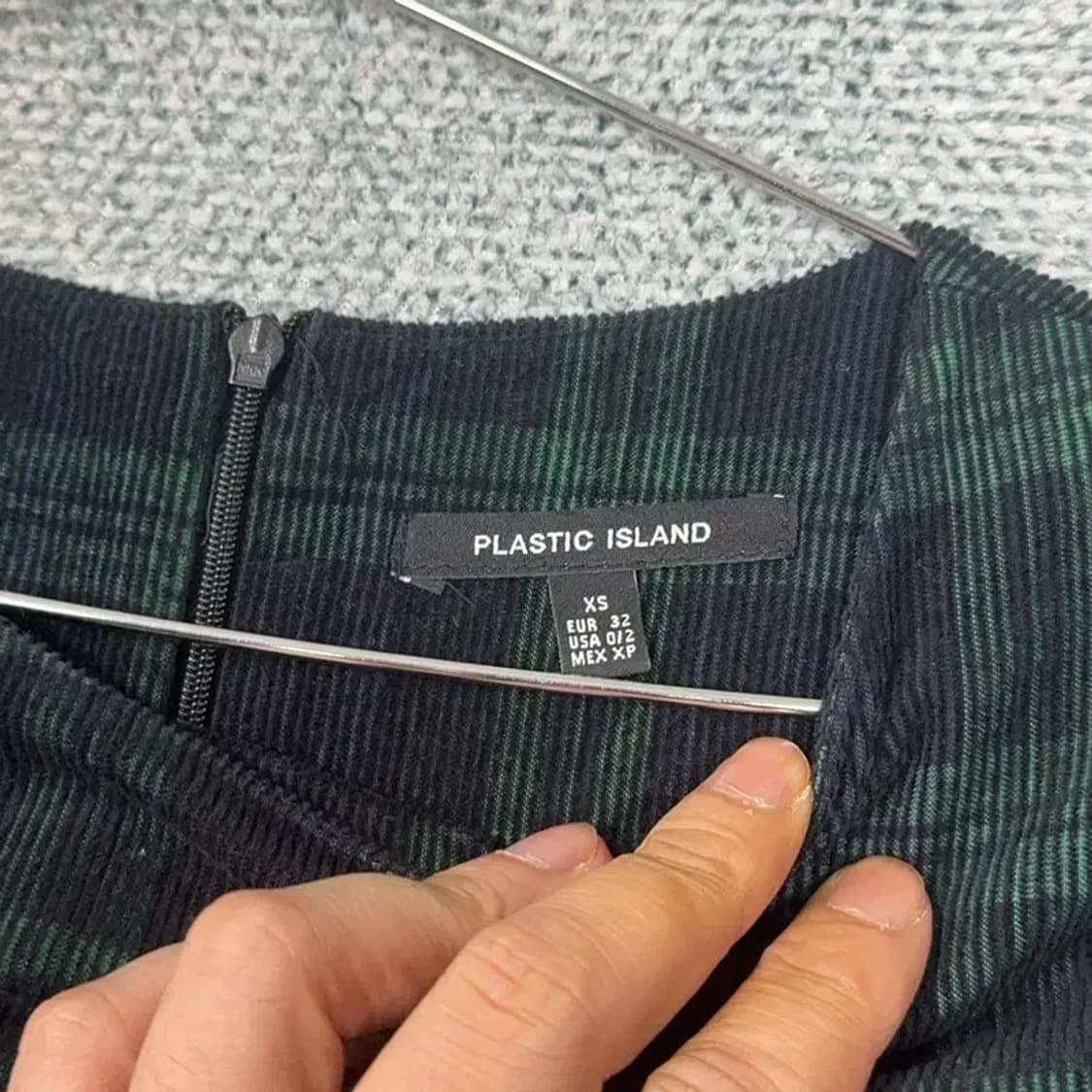 플라스틱아일랜드 체크 그린 미니 원피스 XS 상품이미지3