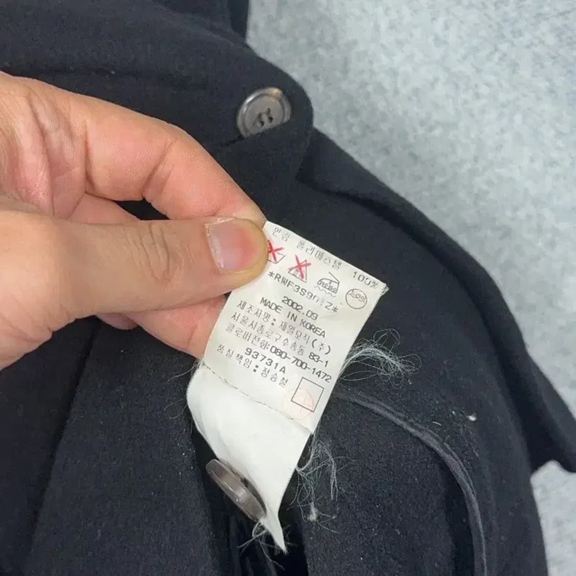 엘르 울 3버튼 블랙 코트 85-94-165 상품이미지5