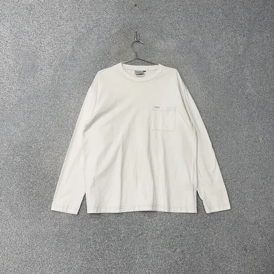 TPNN 캐주얼 자수 스펠 로고 화이트 롱슬리브 긴팔티 L 상품이미지1