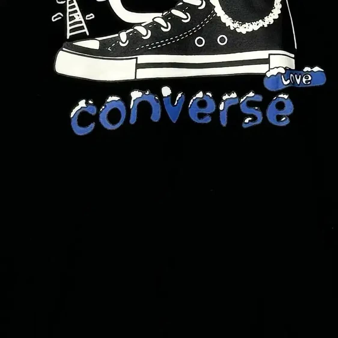 컨버스 프린팅 블랙 후드티 95(M) 상품이미지7