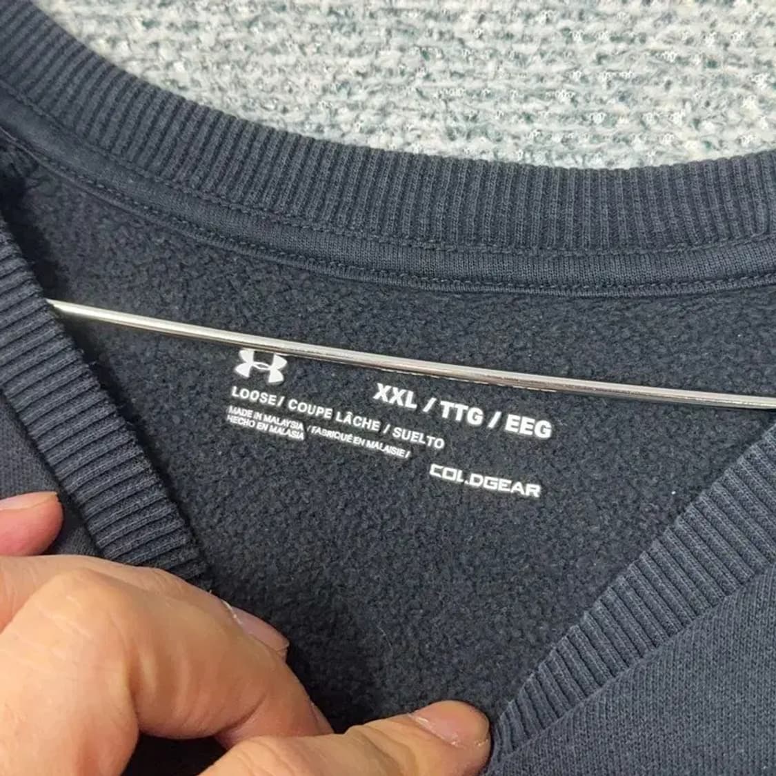 언더아머 심플 로고 블랙 맨투맨 XXL 상품이미지3