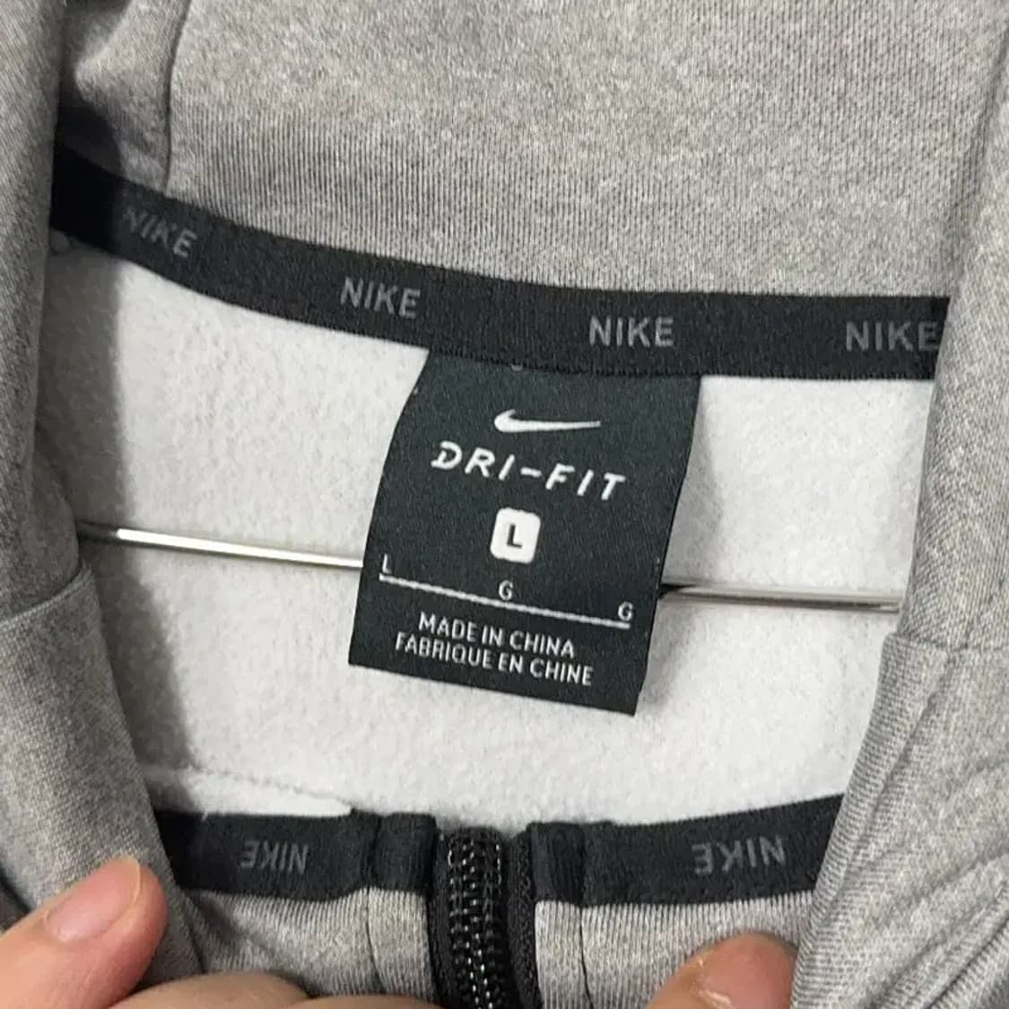 나이키 써마핏 로고 스우시 기능성 그레이 후드집업 L 상품이미지3