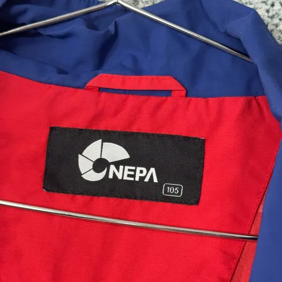 네파 레드 블루 투톤 로고 기능성 등산 남성 바람막이 105 상품이미지4