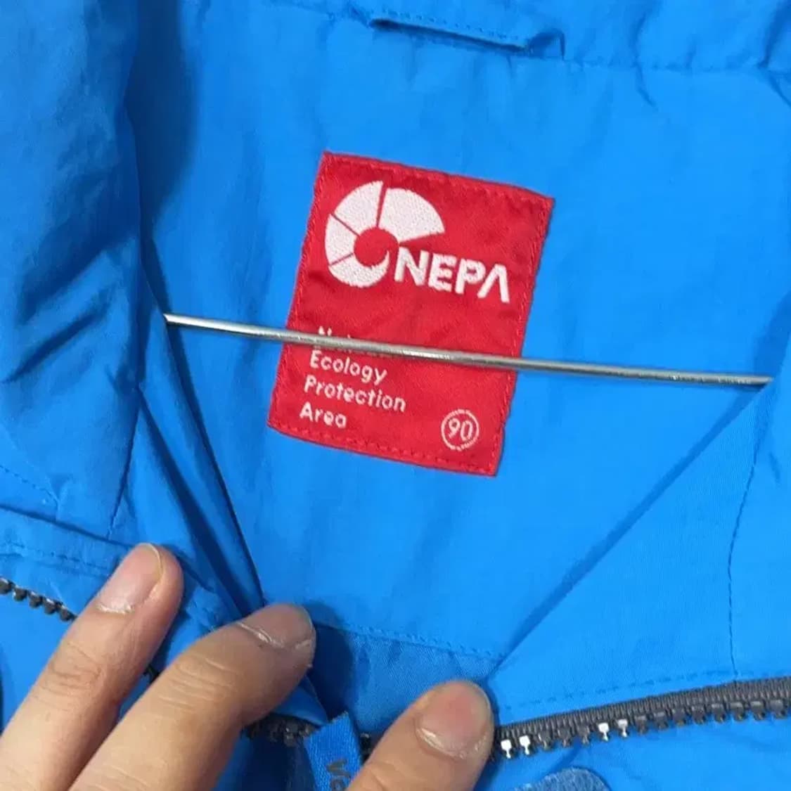 네파 블루 로고 투톤 남성 기능성 등산 운동 바람막이 90 상품이미지4