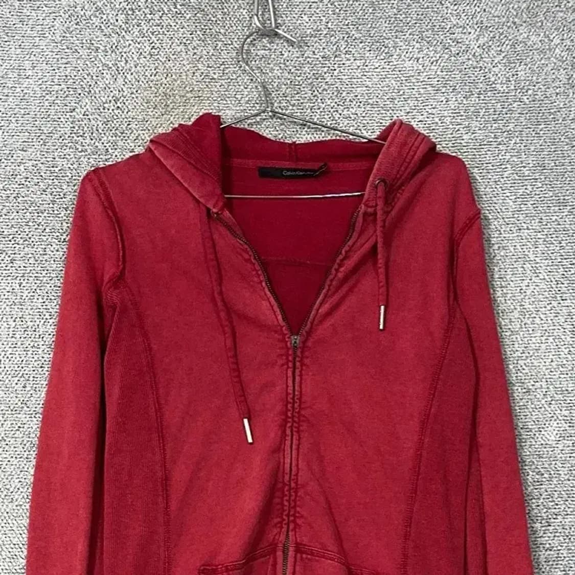 캘빈클라인 레드 스티치 빈티지 Y2K 후드집업 S 상품이미지3