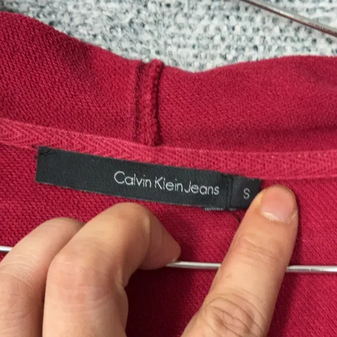 캘빈클라인 레드 스티치 빈티지 Y2K 후드집업 S 상품이미지5