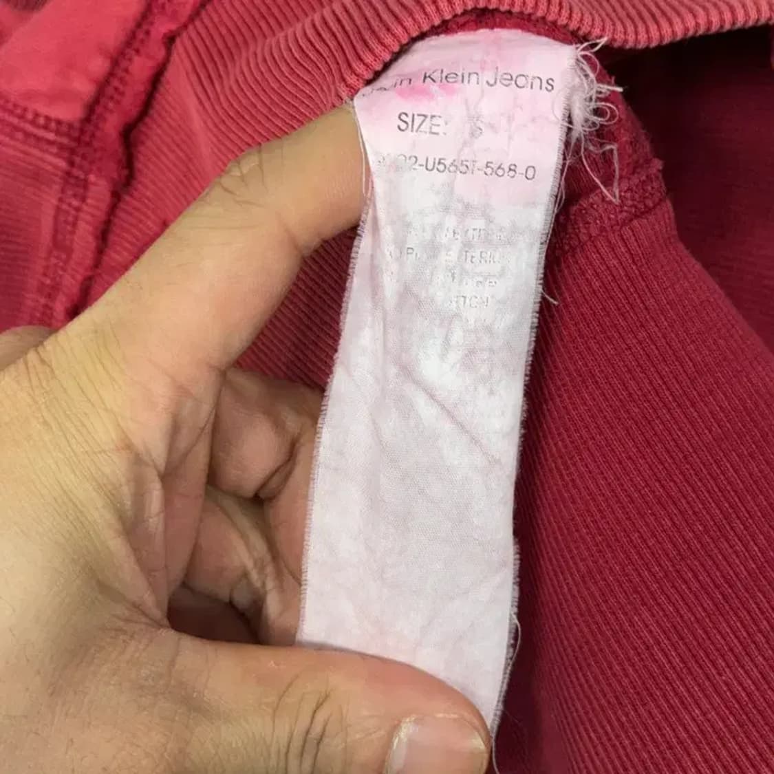 캘빈클라인 레드 스티치 빈티지 Y2K 후드집업 S 상품이미지6