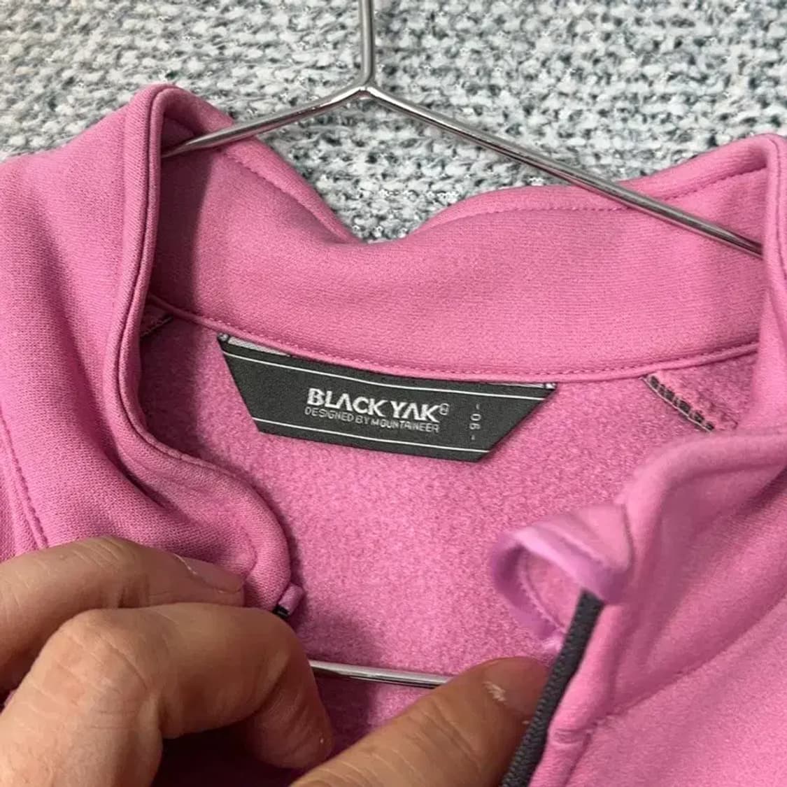 블랙야크 핑크 여성 로고 기능성 운동 등산 반집업 긴팔티 M 상품이미지4