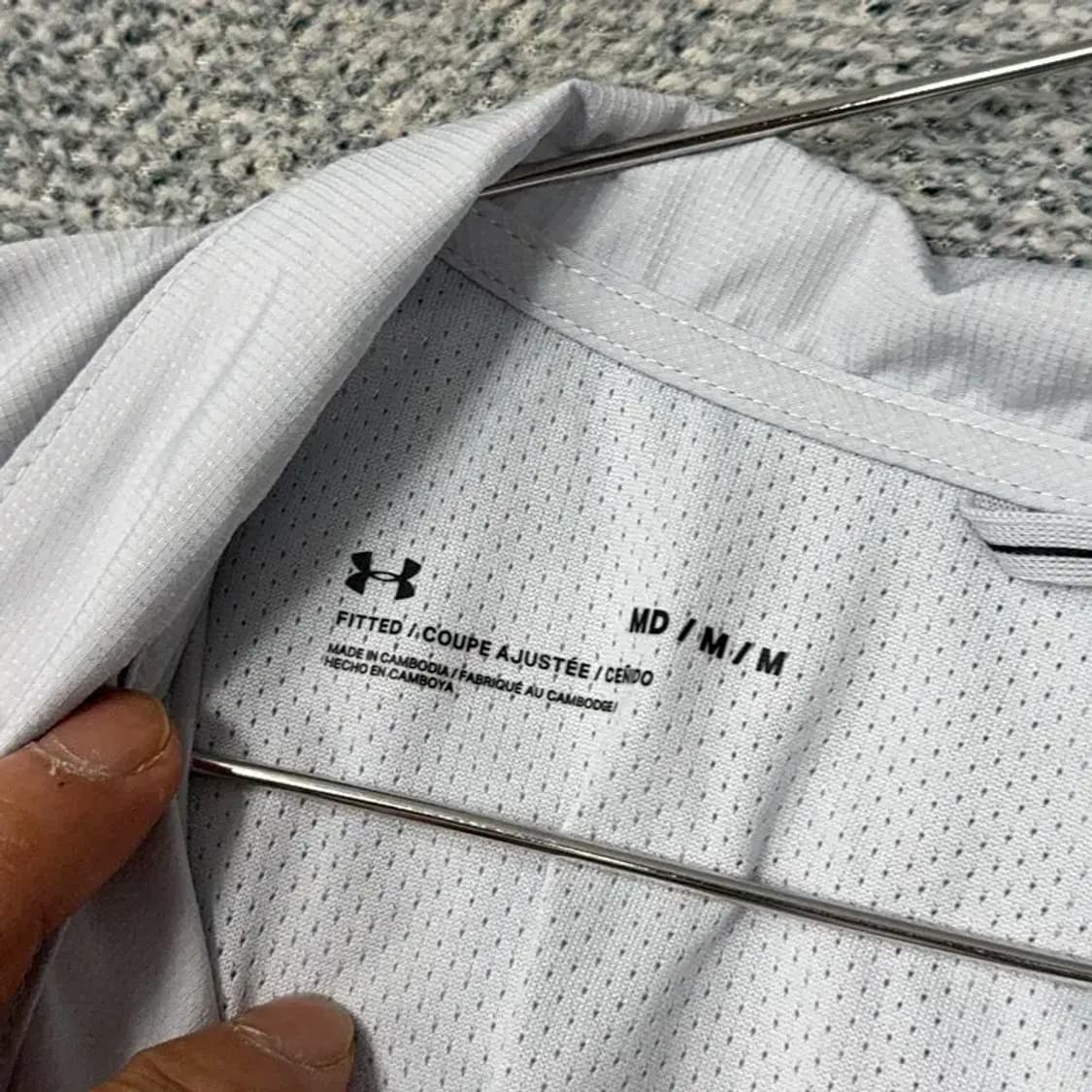 언더아머 사이드 로고 라이트 그레이 기능성 바람막이 집업 M 상품이미지3