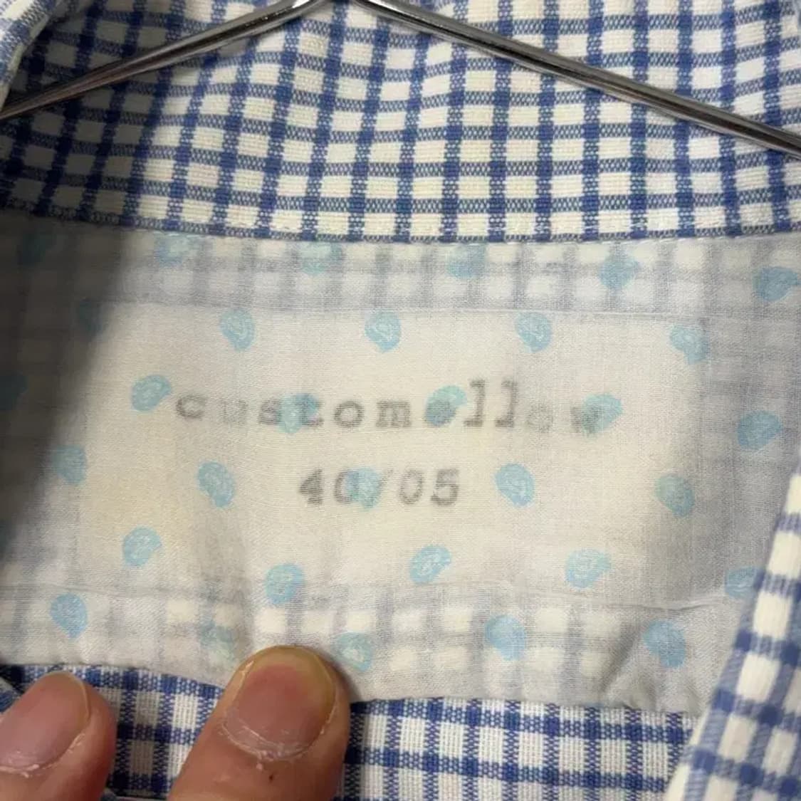 커스텀 멜로우 캐주얼 블루 체크 셔츠 105 상품이미지3