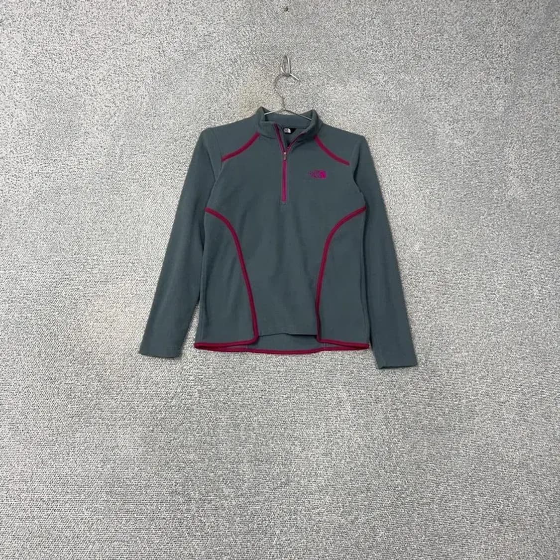 노스페이스 그레이 로고 기능성 반집업 등산 긴팔티 M 상품이미지1