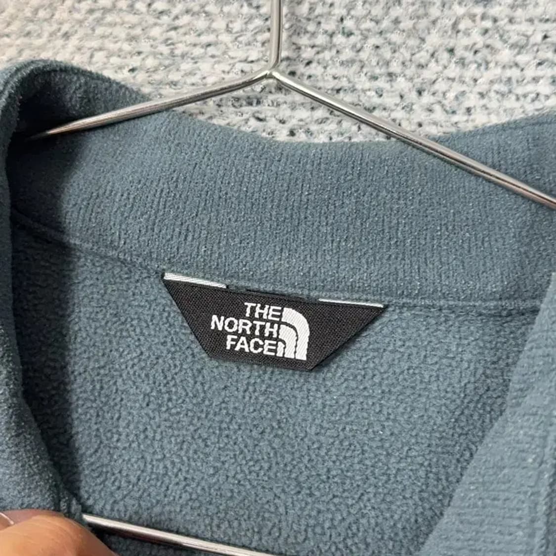 노스페이스 그레이 로고 기능성 반집업 등산 긴팔티 M 상품이미지3