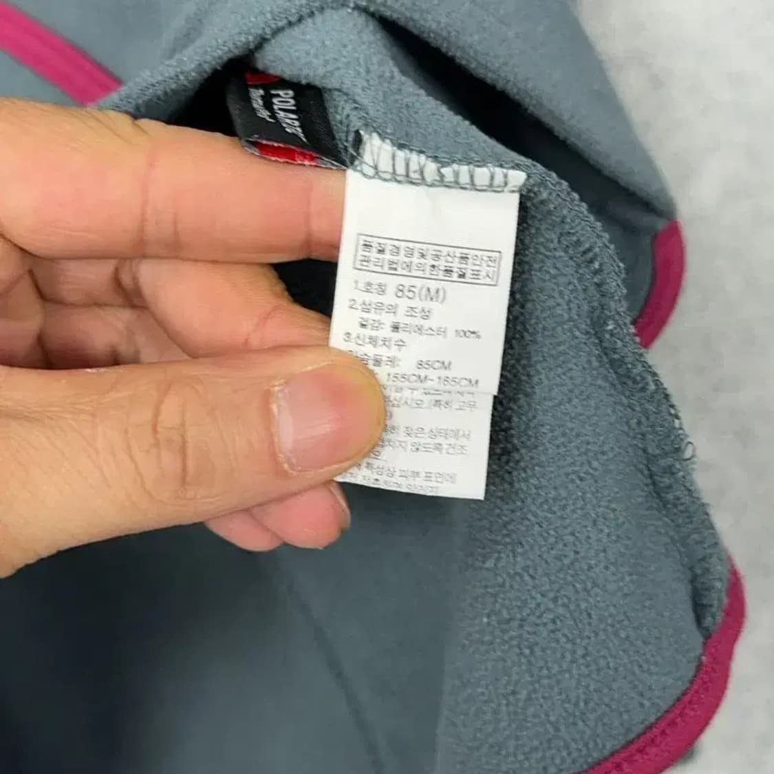 노스페이스 그레이 로고 기능성 반집업 등산 긴팔티 M 상품이미지4