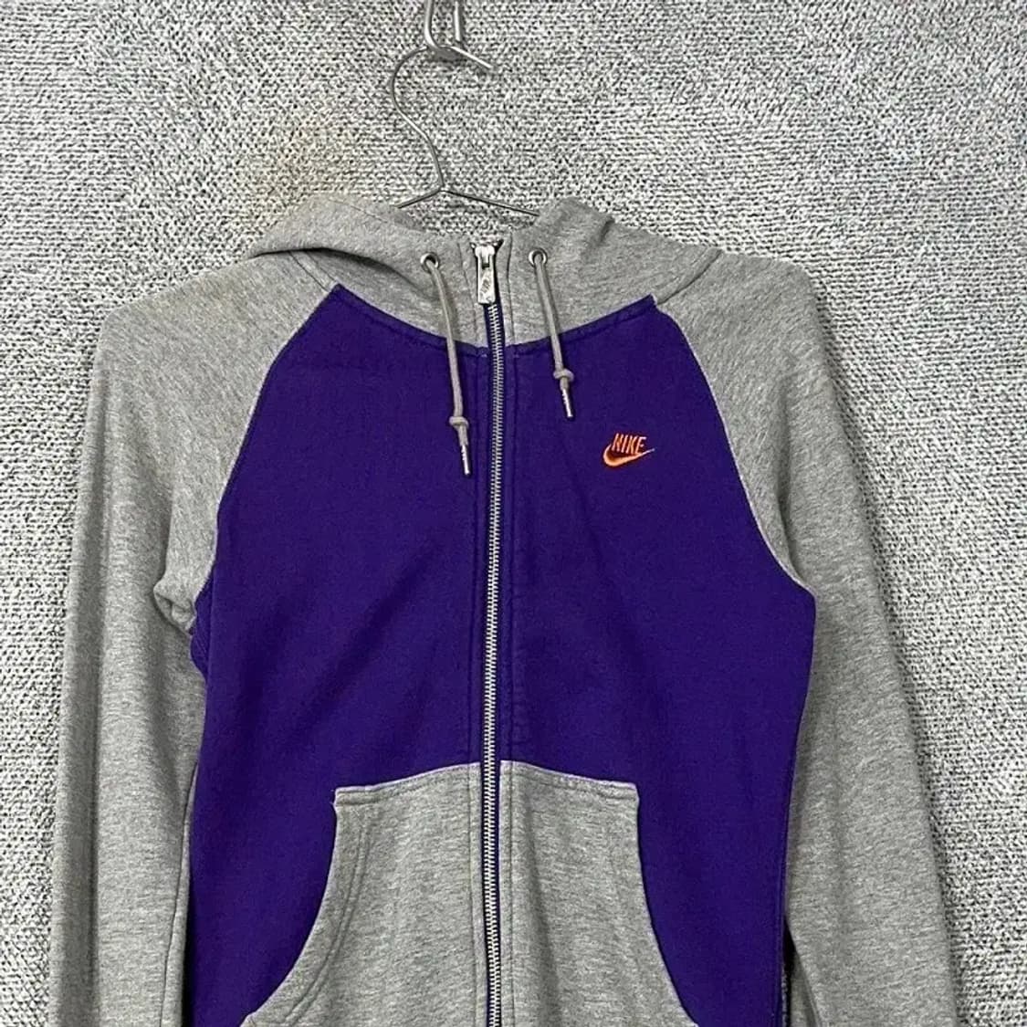 나이키 그레이 퍼플 투톤 로고 여성 후드집업 S 상품이미지3