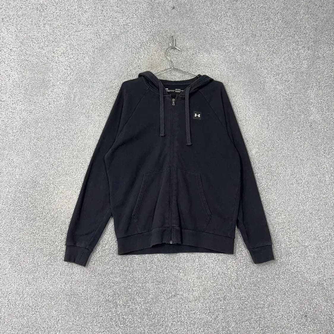 언더아머 심플 로고 블랙 후드집업 L 상품이미지1