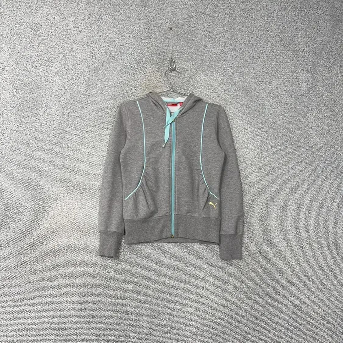 푸마 민트 포인트 로고 그레이 후드집업 S 상품이미지1