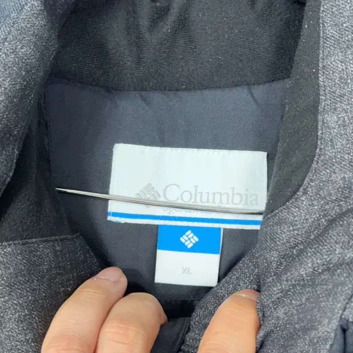 콜롬비아 로고 그레이 옴니 윈드 방한 오리털 덕다운 패딩 XL 상품이미지4