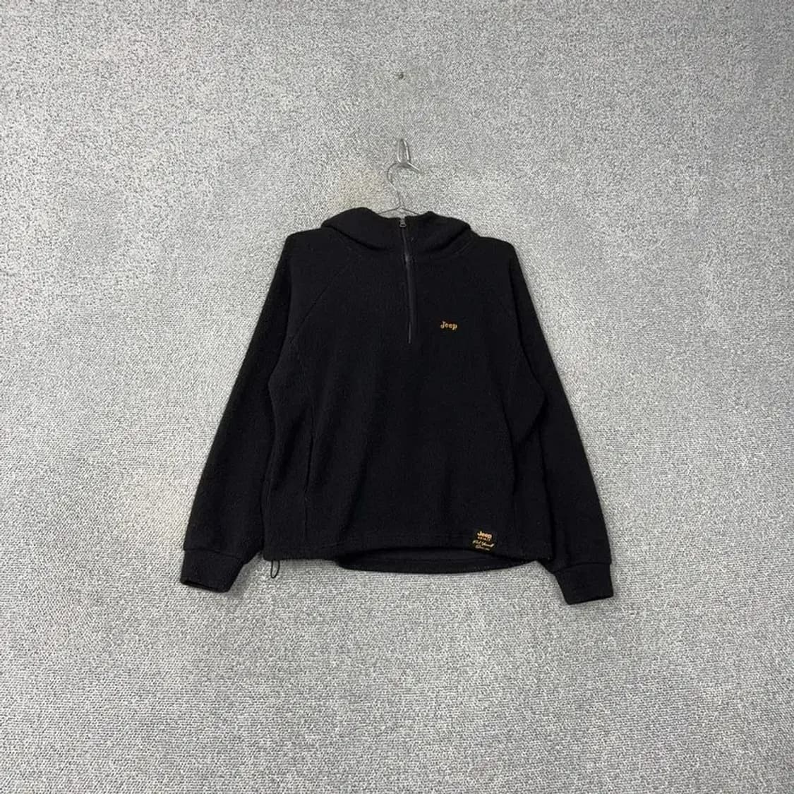 지프 블랙 로고 기모 후리스 반집업 후드티 F 상품이미지1