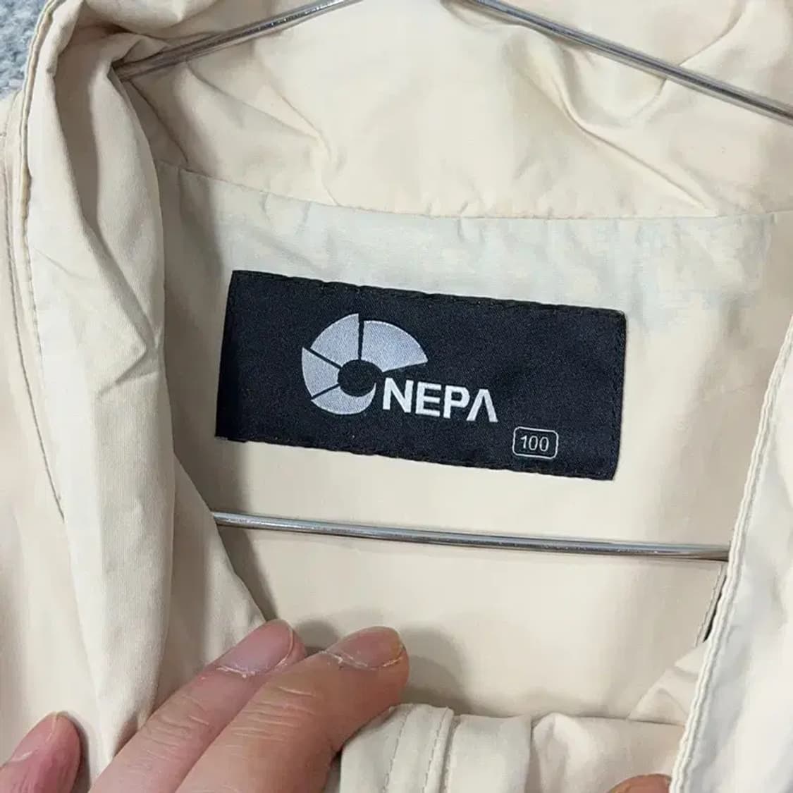 네파 XVENT 로고 베이지 캐주얼 기능성 바람막이 100 상품이미지5