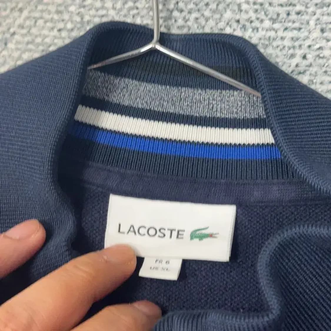 라코스테 로고 코튼 네이비 집업 져지 XL 상품이미지5