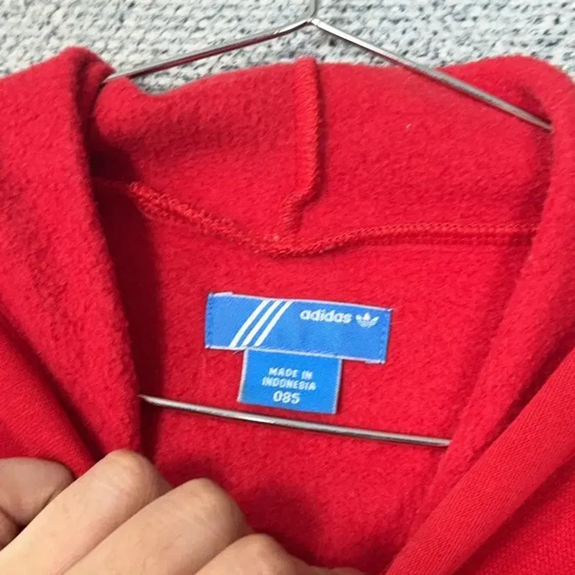 아디다스 빅로고 프린팅 레드 후드티 85 상품이미지3