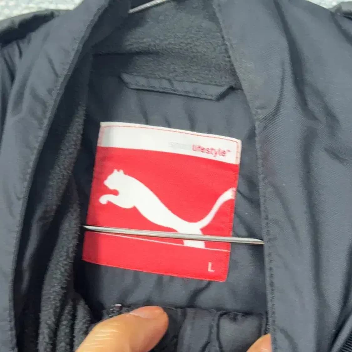 푸마 로고 블랙 캐주얼 바람막이 L 상품이미지4