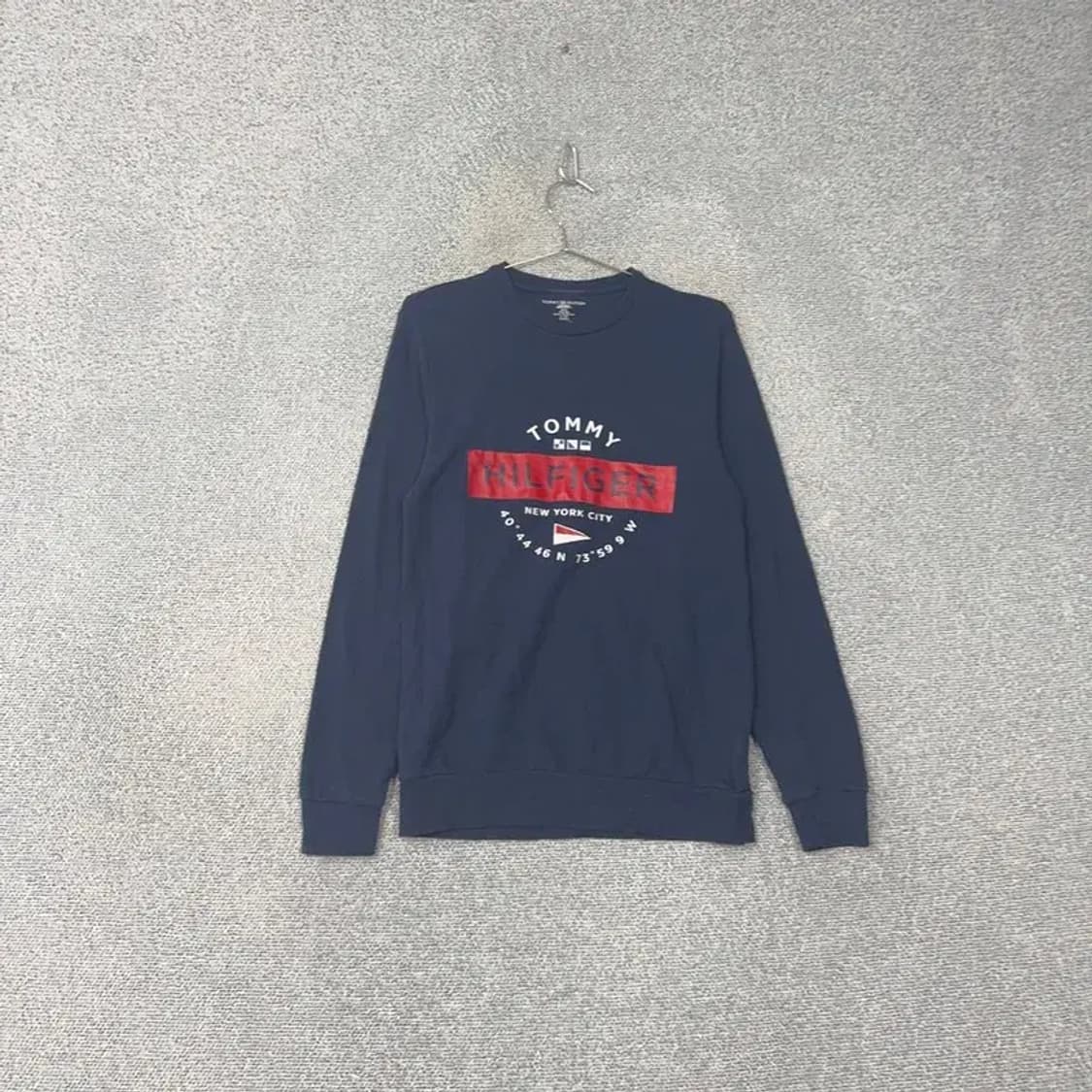 타미힐피거 빈티지 프린팅 네이비 맨투맨 S 상품이미지1