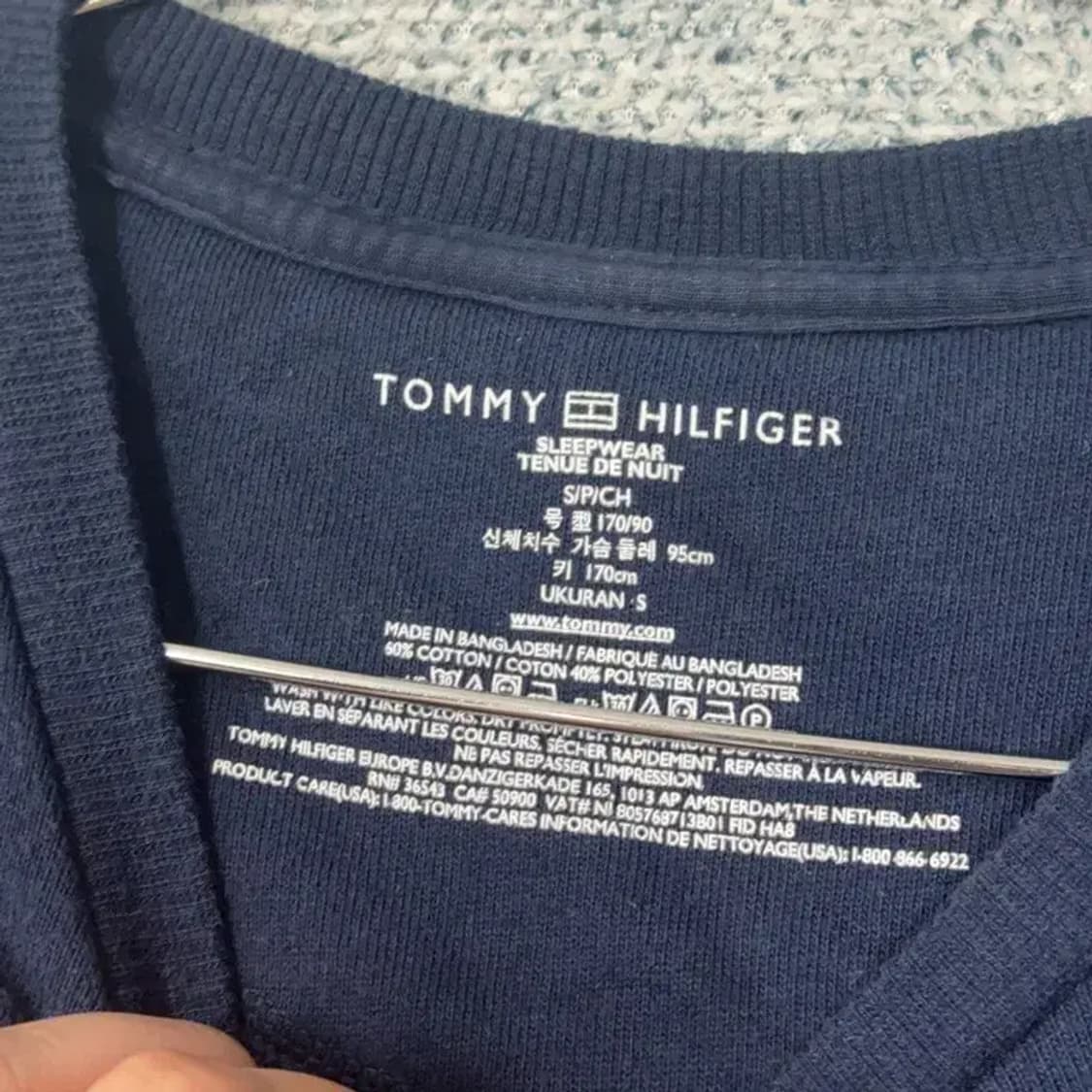 타미힐피거 빈티지 프린팅 네이비 맨투맨 S 상품이미지3