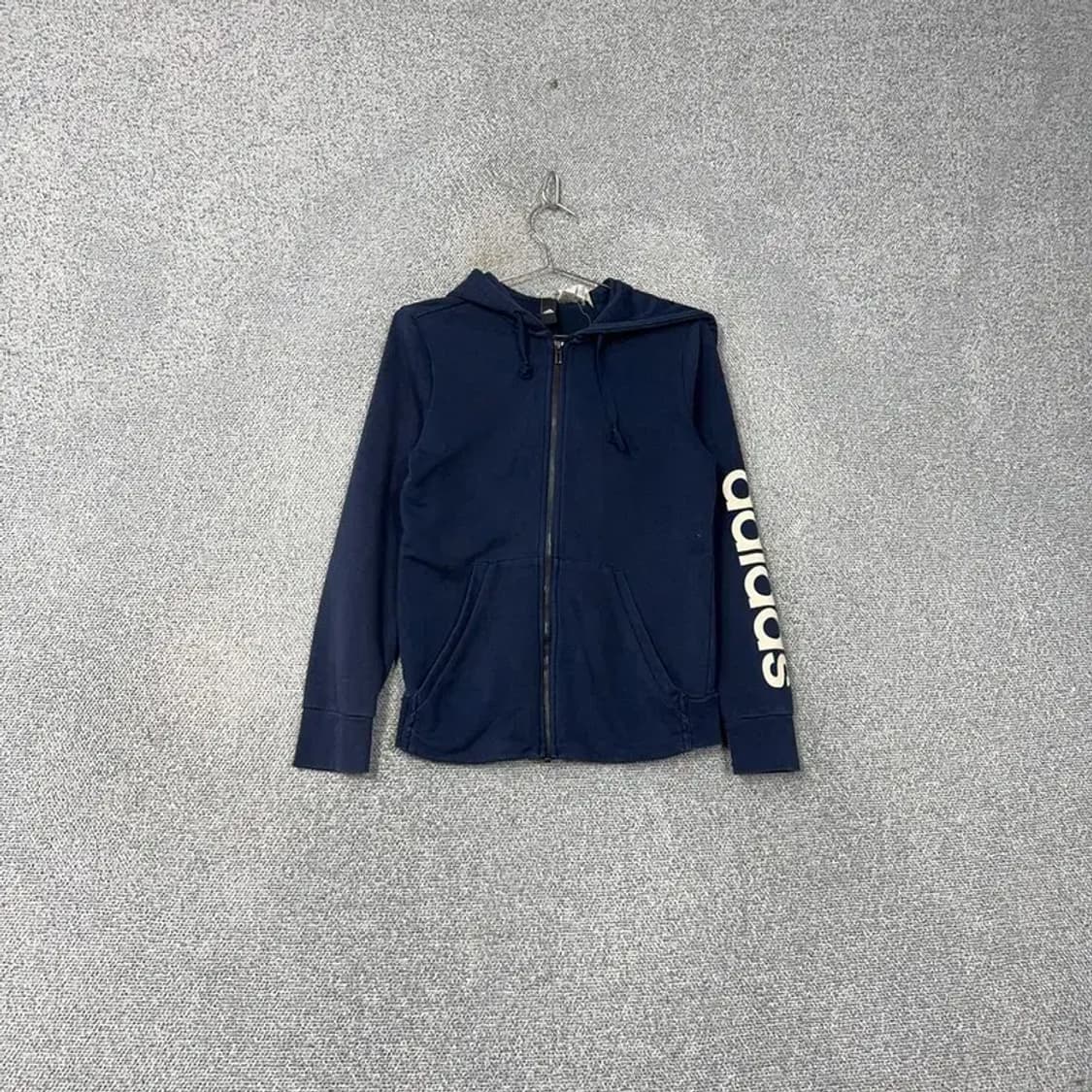 아디다스 사이드 프린팅 로고 네이비 후드집업 95 상품이미지1