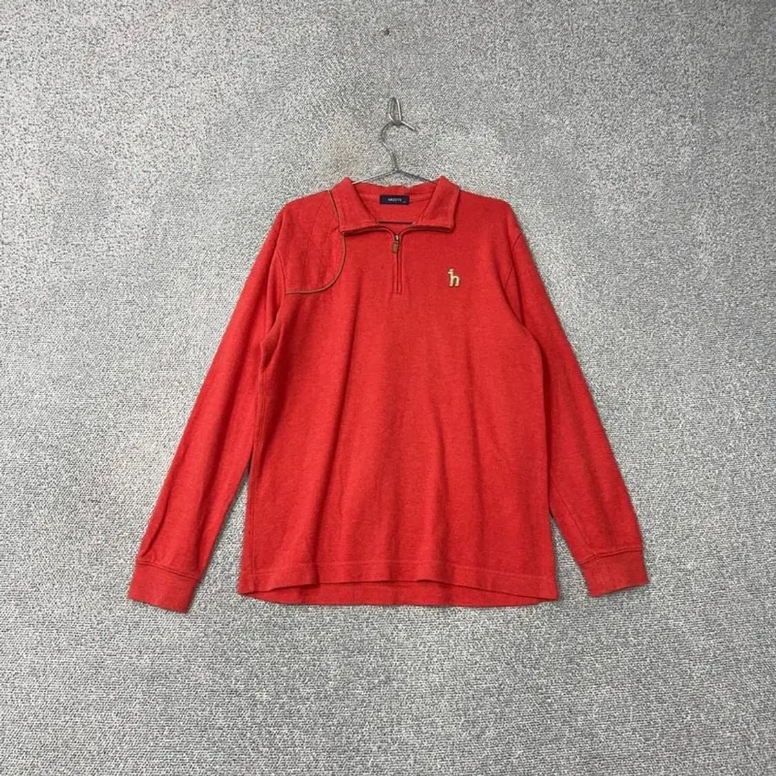 해지스 로고 캐주얼 반집업 코튼 니트 105 상품이미지1