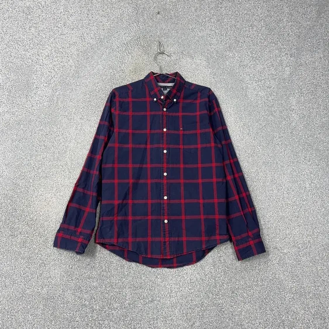 타미힐피거 로고 남성 레드 체크 셔츠 M 상품이미지1