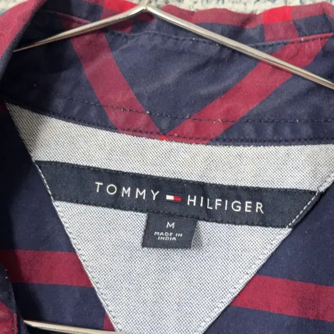 타미힐피거 로고 남성 레드 체크 셔츠 M 상품이미지4