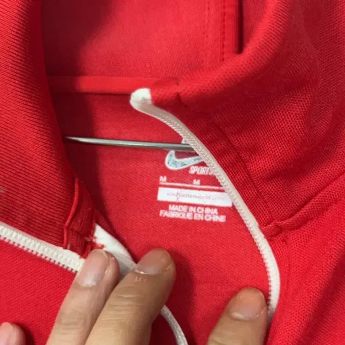 나이키 레드 스우시 로고 트랙탑 집업 저지 M 상품이미지3