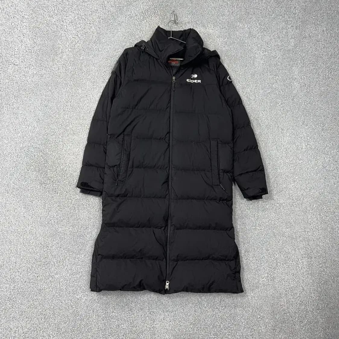 아이더 블랙 로고 오리털 덕다운 롱패딩 M 상품이미지1