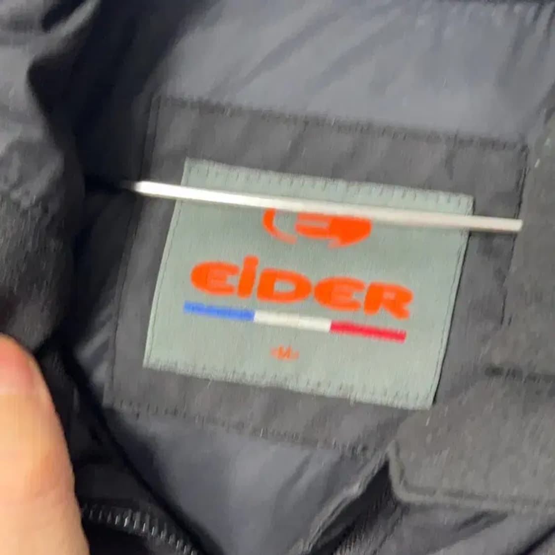 아이더 블랙 로고 오리털 덕다운 롱패딩 M 상품이미지4