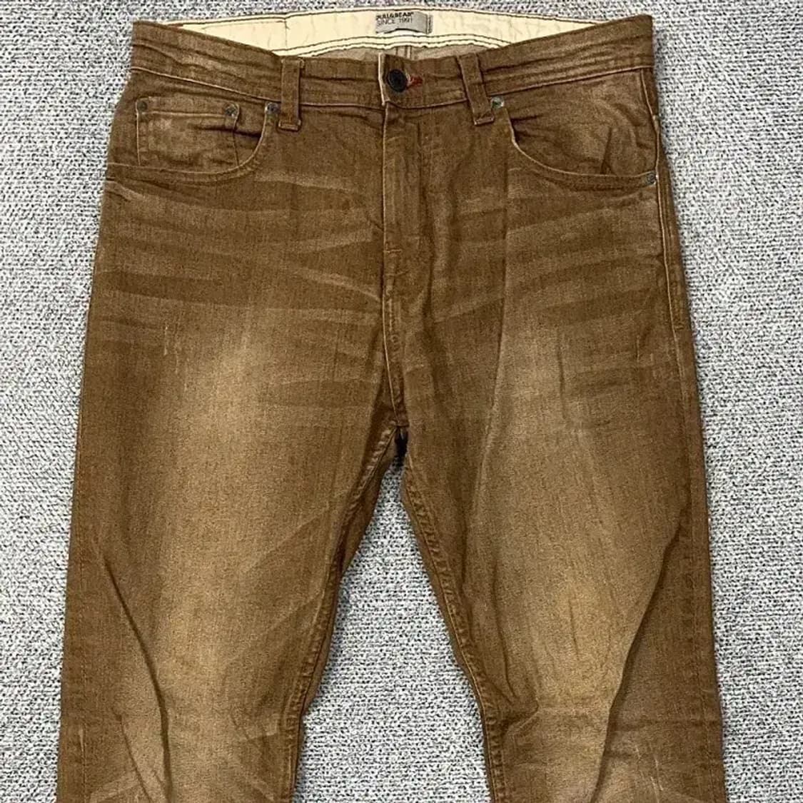 풀 앤 비어 빈티지 브라운 워싱 데님 팬츠 34 상품이미지3