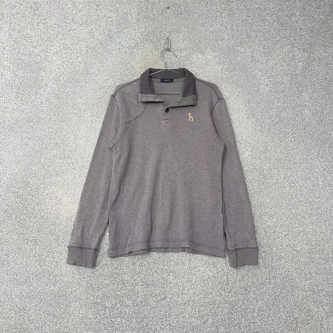 해지스 남성 로고 캐주얼 그레이 코튼 카라티 95 상품이미지1