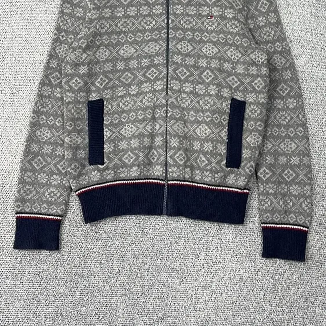 타미힐피거 페어아일 패턴 그레이 가디건 S 상품이미지4