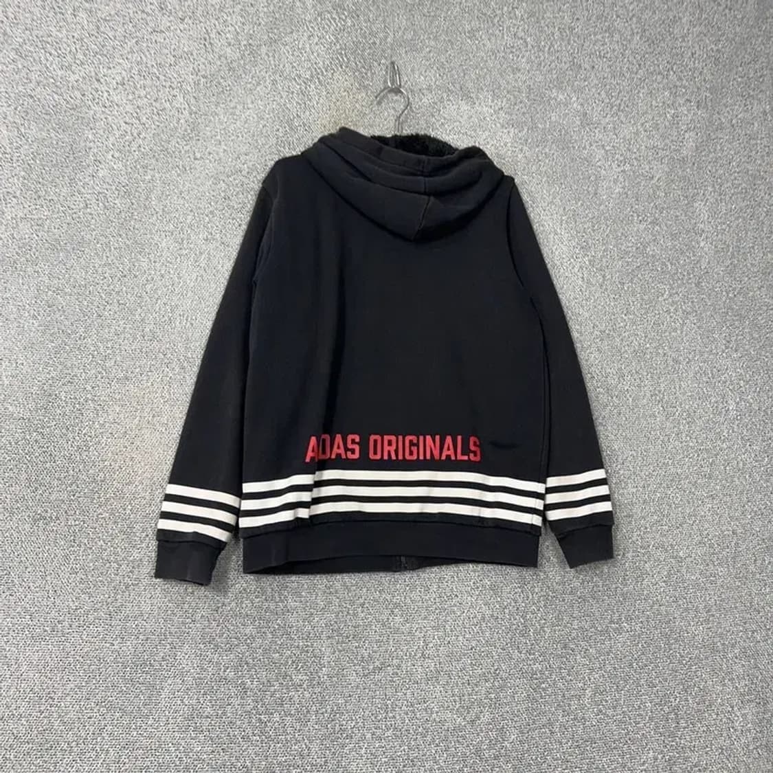 아디다스 로고 양털 블랙 후드집업 110 상품이미지2