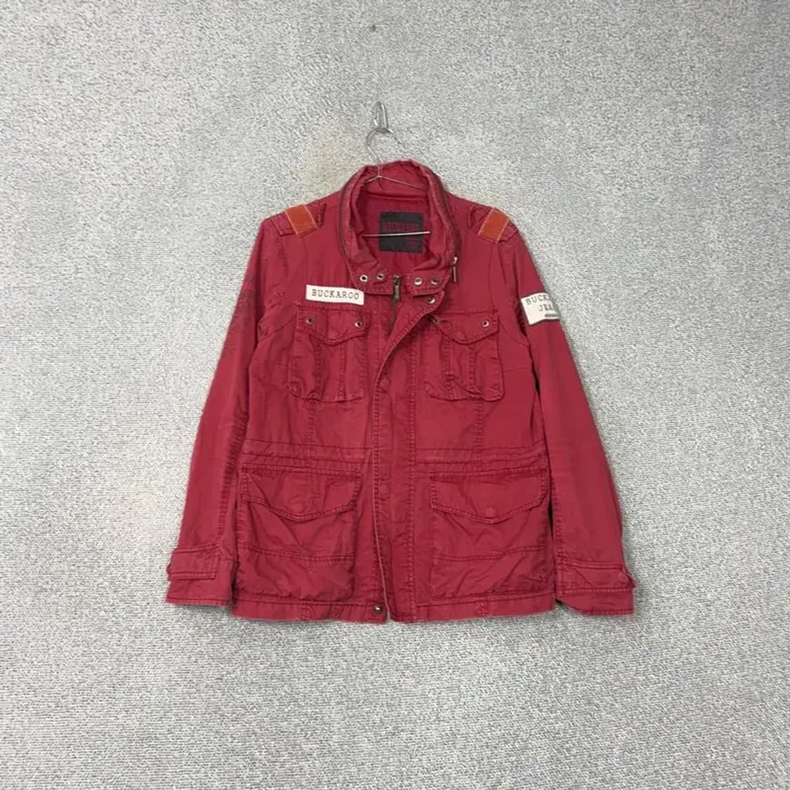 버커루 빈티지 백로고 레드 필드 자켓 L 상품이미지1