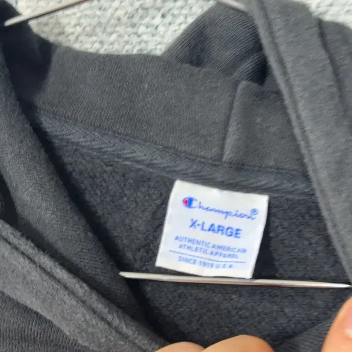 챔피온 로고 블랙 후드티 XL 상품이미지3