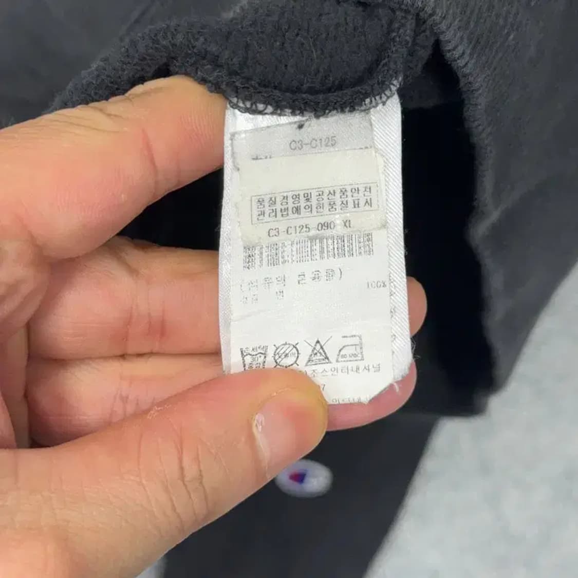 챔피온 로고 블랙 후드티 XL 상품이미지4