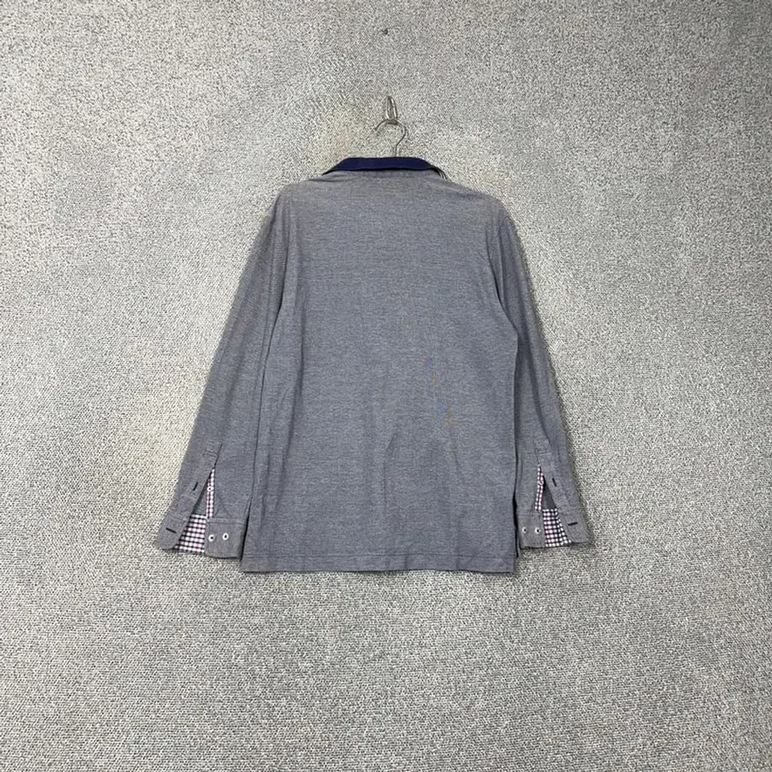 해지스 남성 로고 캐주얼 블루 체크 카라티 110 상품이미지2