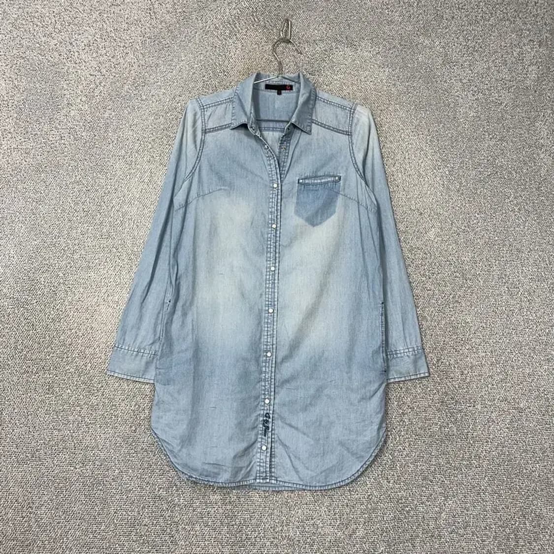게스 여성 롱 데님 셔츠 S 상품이미지1