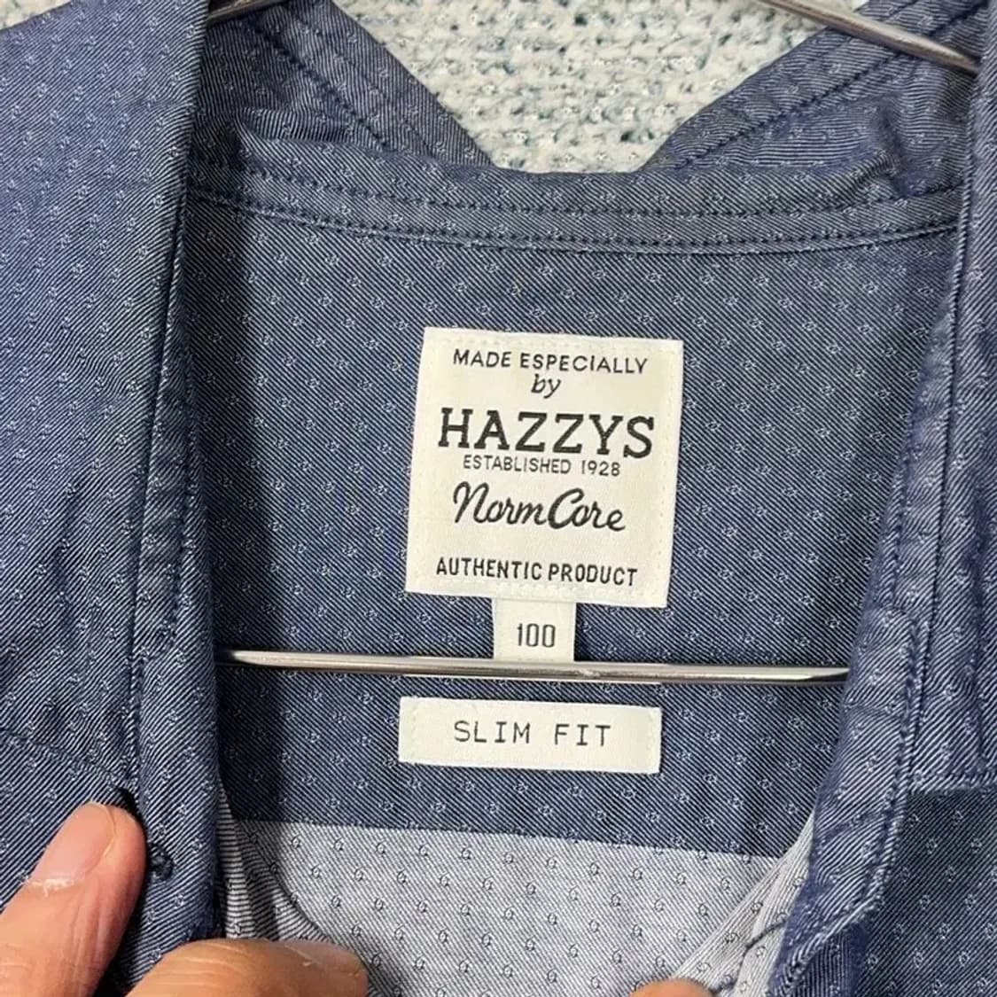 해지스 로고 남성 캐주얼 클래식 네이비 셔츠 100 상품이미지3