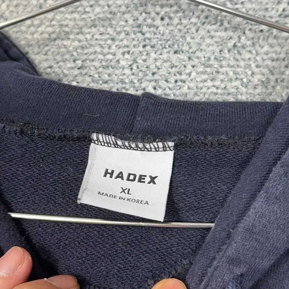 하덱스 프린팅 로고 네이비 후드티 XL 상품이미지3